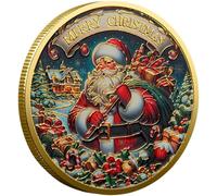 Vobumix Pièce Commémorative du Père Noël, Médaille Souvenir du Père Noël, Cerf, Arbre De Noël, Pièce De Défi De Noël pour Les De Noël