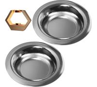 Vobumix Plat Chauffe-Huile De Remplacement 2 Pièces Chauffe-Cire Chauffe-Cire Plat Rond en Métal Bougie Wamer Bol Plaque pour Lampes Électriques Chauffe-Huile Tartelettes