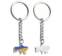 Vobumix Porte-clés Carte De L'ukraine, 2 Pièces, Style Ethnique, Pendentif De D'ukraine, Accessoires De Clé De Voiture pour À Main, Décoration De