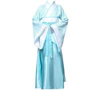 Vobumix Robe Chinoise Ancienne Hanfu à Manches Longues de Princesse Élégante pour Costume de Danse de Chœur pour Filles