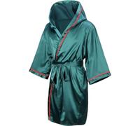 Vobumix Robe De Boxe avec Capuche, en Satin De Soie pour Arts Martiaux, Compétition De Kickboxing, Robe D'entraînement en Coton, Costume Léger pour Muay Thai MMA