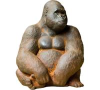 Vobumix Sculpture De Gorille en Fer, Figurine De Gorille Antique, Statue d'animal Créative, Ornement De Bureau Miniature pour Maison, Le Salon, Le Bureau