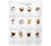 Vobumix Serviette Calendrier Murale Décorative, Calendrier Annuel Fantaisie, Tapisserie Murale Calendrier 2026 - Serviette Calendrier Murale Mensuelle