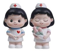 Vobumix Statues d'ange D'infirmière, 2 Pièces, Figurines d'ange Gardien, Cadeaux De Bonne Retraite pour Enseignantes, Infirmières, Médecins, Amis