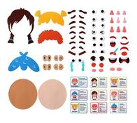 Vobumix Tableau D'histoire Portable en Feutre Jeux Socio-émotionnels pour Enfants Faire des Grimaces pour Décrire Les Sentiments Les Émotions 9 Cartes D'émotions pour Les Tout-Petits