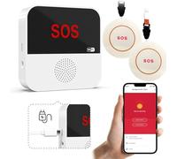 VOCA Bouton SOS d'urgence sans fil Smart WiFi, bouton d'appel, bouton de panique, alarme d'urgence pour personnes âgées, patients et handicapés | WiFi 2,4 G (SP103)