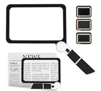 VOCA Loupe 5X avec Lumière, Grande Loupe de Lecture Rectangulaire avec 48 LED pour Seniors Dégénérescence Maculaire Design Pliable Journaux Livres Petits Imprimés pour Faible Vision