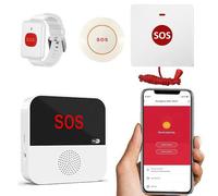 VOCA Smart WiFi SOS Pager, Bouton d'appel et Montre, Bouton Panique, Alarme d'urgence pour Personnes Âgées et Handicapées, WiFi 2,4G, Comprend un Récepteur, un Bouton d'appel, une Montre SOS et un Bou