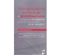 Vocabulaire critique d architecture - Pur - Presses Universitaires Rennes - broché - Manuel