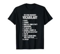 Vocabulaire du Chef de scène Théâtre Musical Gestionnaire de scène T-Shirt