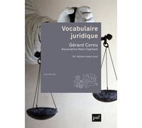 Vocabulaire juridique Association Henri Capitant - Gérard Cornu - Puf - broché - Etude