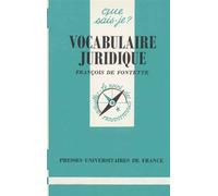 Vocabulaire juridique - François De Fontette - Que Sais-Je - Poche - Etude