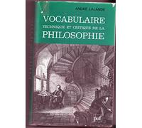 Vocabulaire Technique Et Critique De La Philosophie. 18eme Edition