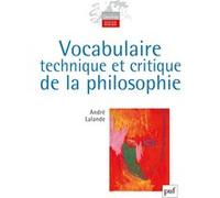 Vocabulaire technique et critique de la philosophie