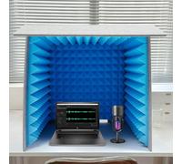 Vocal Booth - Cabine vocale portable - Isolation acoustique - Pour studio, chanter, podcast et bureau à domicile - Protection du microphone pour une qualité d'enregistrement optimale - 60 x 60 x 60 cm