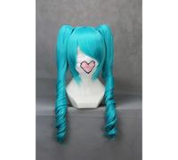 Vocaloid 65cm Culy blue long cosplay wig with removable chip ponytails + wig cap