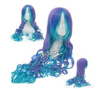 Vocaloid Anti The Holic 100 cm bleu violet mélange ondulé longs cheveux synthétiques Cosplay Costume perruques + casquette de perruque gratuite PL-290