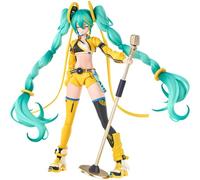 Vocaloid Fantastics Series Hatsune Miku Vivid Echoes Model Kit, Figurine d'anime à Collectionner avec Support de Microphone, Cheveux Turquoise, Tenue Jaune