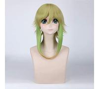 Vocaloid Gumi Megpoid doré vert Ombre court couches moelleuses cheveux synthétiques Cosplay perruques pour la fête + casquette de perruque gratuite 1