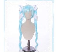 Vocaloid Hatsune Miku Snow and Starnight Long Curly Ponytails ombre Blue Blue Halloween Wig Synthétique No Accessories MZ-0051