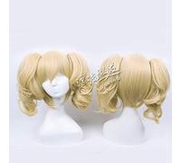 Vocaloid Kagamine Rin Hard-rkmix Ver. Perruque Lolita Blonde Clip-on 2 Ponytails Costume Cosplay Perruques + Bonnet de Perruque PL-073-1