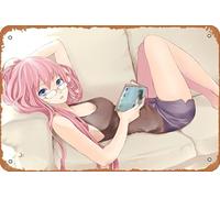 Vocaloid, Luka Megurine Anime Poster Home Wall Art Décoration Rétro Métal Plaque en Métal 20,3 x 30,5 cm