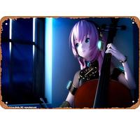 Vocaloid Luka Megurine Project Diva Anime Poster Décoration murale rétro en métal Plaque métallique 20,3 x 30,5 cm