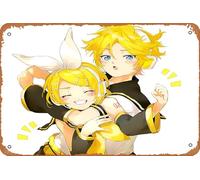 Vocaloid, Rin Kagamine, Len Kagamine, Poster Anime Maison Décoration Murale Rétro Plaque en Métal 20,3 x 30,5 cm