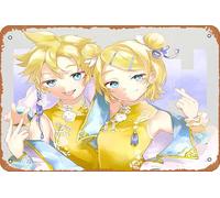 Vocaloid, Rin Kagamine, Len Kagamine, Poster Anime Maison Décoration Murale Rétro Plaque en Métal 20,3 x 30,5 cm