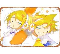 Vocaloid, Rin Kagamine, Len Kagamine, Poster Anime Maison Décoration Murale Rétro Plaque en Métal 20,3 x 30,5 cm