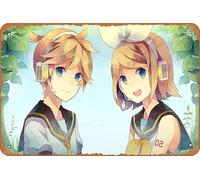 Vocaloid, Rin Kagamine, Len Kagamine, Poster Anime Maison Décoration Murale Rétro Plaque en Métal 20,3 x 30,5 cm