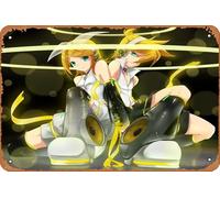 Vocaloid, Rin Kagamine, Len Kagamine, Poster Anime Maison Décoration Murale Rétro Plaque en Métal 20,3 x 30,5 cm