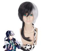 Vocaloid Yuezheng Longya Cosplay perruques noir blanc longue tresse droite style cheveux synthétiques résistance à la chaleur Fiber Costume perruque PL-317