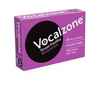 Vocalzone Pastilles de gorge Cassis sans sucre 24 - pour les maux de gorge et l'enrouement lors de l'utilisation excessive de votre voix. Produit et vendu au Royaume-Uni depuis 1912.