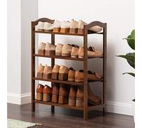 VOCD Range-Chaussures en Bambou Étagère De Rangement À 4 Niveaux À 6 Niveaux Étagères Superposables Idéales pour Couloir Salle De Bain Salon Et Couloir Brun