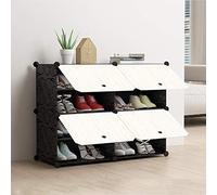 VOCD Range-Chaussures Tiroir D'armoire Modulaire pour Magasin De Chaussures Portable pour Un Gain De Place Étagère À Chaussures Support pour Chaussures Bottes Pantoufles Noir
