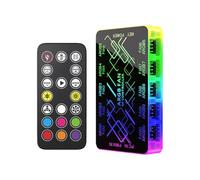 Vocdikficy 1 à 10 Châssis Hub Base Magnétique avec Télécommande pour Ventilateurs ARGB et PWM, Accessoire de Boîtier D'Ordinateur de Synchronisation de la Lumière