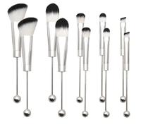 Vocdikficy 10 Pièces Pinceaux de Maquillage Perlés Maquillage Bricolage Pinceaux Cosmétiques Kit de Pinceaux Perlés pour Bricolage Pinceau Fard à Paupières Perlé