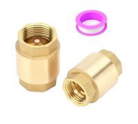 Vocdikficy 2 Pièces 3/4 Pouces NPT Clapet Anti-Retour à Ressort à Filetage, Clapet Anti-Retour Horizontal Unidirectionnel en Laiton pour Puits, Pompe