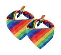 Vocdikficy 2 Pièces Arc-En-Ciel Bandana Accessoire Déguisement Bandeaux Mouchoir Bandana Écharpe pour Femmes Cou Écharpe Accessoires