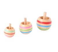 Vocdikficy 3pcs Toupies Colorees en Bois 3 Tailles pour Enfants