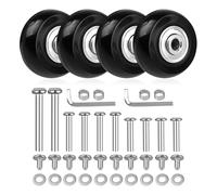 Vocdikficy 4 Pièces Roues de Remplacement de Valise à Bagages, Roulettes Pivotantes Roulements Kits de Réparation Roues de Remplacement de Bagages 40mm X 18mm