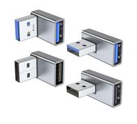 Vocdikficy 4PCS Adaptateur USB 3.0 Adaptateur d'angle Angle Haut et Bas, Angle Gauche et Droit Extension de Convertisseur USB A Mâle à pour PC, Ordinateur Portable