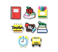 Vocdikficy 8 Pièces Perles de Silicone Livre Crayon Réveil Perles de Silicone Bracelet à Bricoler Soi-Même Colliers Stylo Accessoires pour la Fabrication de