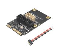 Vocdikficy Adaptateur Mini PCIE vers USB 3.0 19 Broches, 2 Ports, Carte D'Extension Riser, Mini PCI Express vers USB 3.0, Carte de Conversion 5 Gbit/S