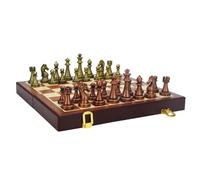 Vocdikficy Boîte D'Échecs Pliante en Métal, Pièces D'Échecs en Métal