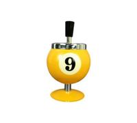 Vocdikficy Cendrier de Billard en Métal Portable de Haute Qualité, Design Boule de Billard, pour Pool House, Jaune, N° 9