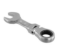 Vocdikficy Clé à Cliquet à Manche Court avec Tête Mobile, Clé à Fourche à Double Usage, Outil de Quincaillerie, Clé à Économie de Main-D'Œuvre 19 mm