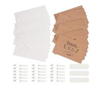 Vocdikficy Ensemble de 18 Cartes de Remerciement avec Enveloppes et Autocollants, Assortiment de sur Papier pour Tout Destinataire, avec Porte-Clés