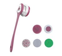 Vocdikficy Ensemble de Brosse de Douche Électrique Rechargeable 5 en 1 - Brosse de Nettoyage Du Dos en Silicone à Long Manche pour le Bain, le Nettoyage Du Corps et le Massage